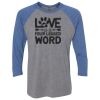 Unisex Triblend Three-Quarter Raglan T-Shirt Thumbnail